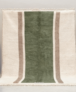 Alternative view of Lamis– Green& White Moroccan Carpet– Beni Ourain Custom Geometric Rug