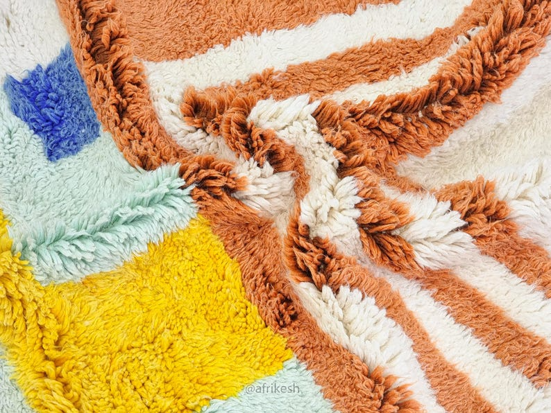 Layali– Moroccan Handmade Abstract Carpet | Beni Ourain White and Brown Rug – Custom Sizes - Image 7