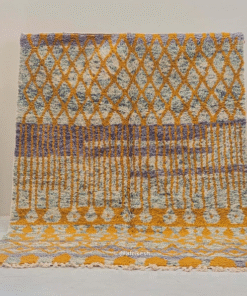 LUSTIA – Beni Ourain Mustard and Blue Rug – Custom Geometric Rug