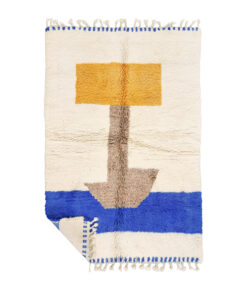 LALLA – Blue And White Rug – Beni Ourain Abstract Custom Rug