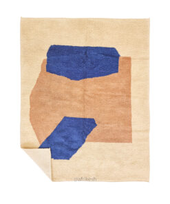 Akal –  Brown and Blue Rug – Beni Ourain Abstract Custom Rug