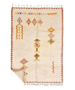 Naïm– White and Yellow Rug – Beni Ourain Geometric Rug – Custom Sizes