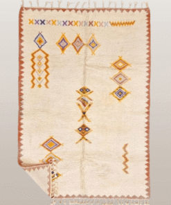 Naïm– White and Yellow Rug – Beni Ourain Geometric Rug – Custom Sizes