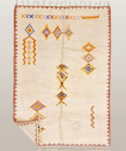 Naïm– White and Yellow Rug – Beni Ourain Geometric Rug – Custom Sizes