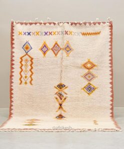 Alternative view of Naïm– White and Yellow Rug – Beni Ourain Geometric Rug – Custom Sizes