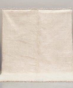 Alternative view of Niloofar– Beni Ourain White Rug – Moroccan Solid Carpet  6x9