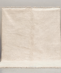 Niloofar– Beni Ourain White Rug – Moroccan Solid Carpet