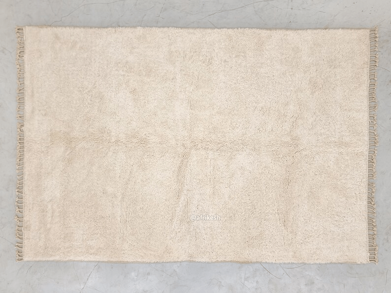 Niloofar– Beni Ourain White Rug – Moroccan Solid Carpet - Image 8