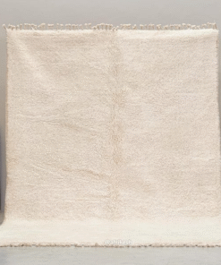 Niloofar– Beni Ourain White Rug – Moroccan Solid Carpet  6x9