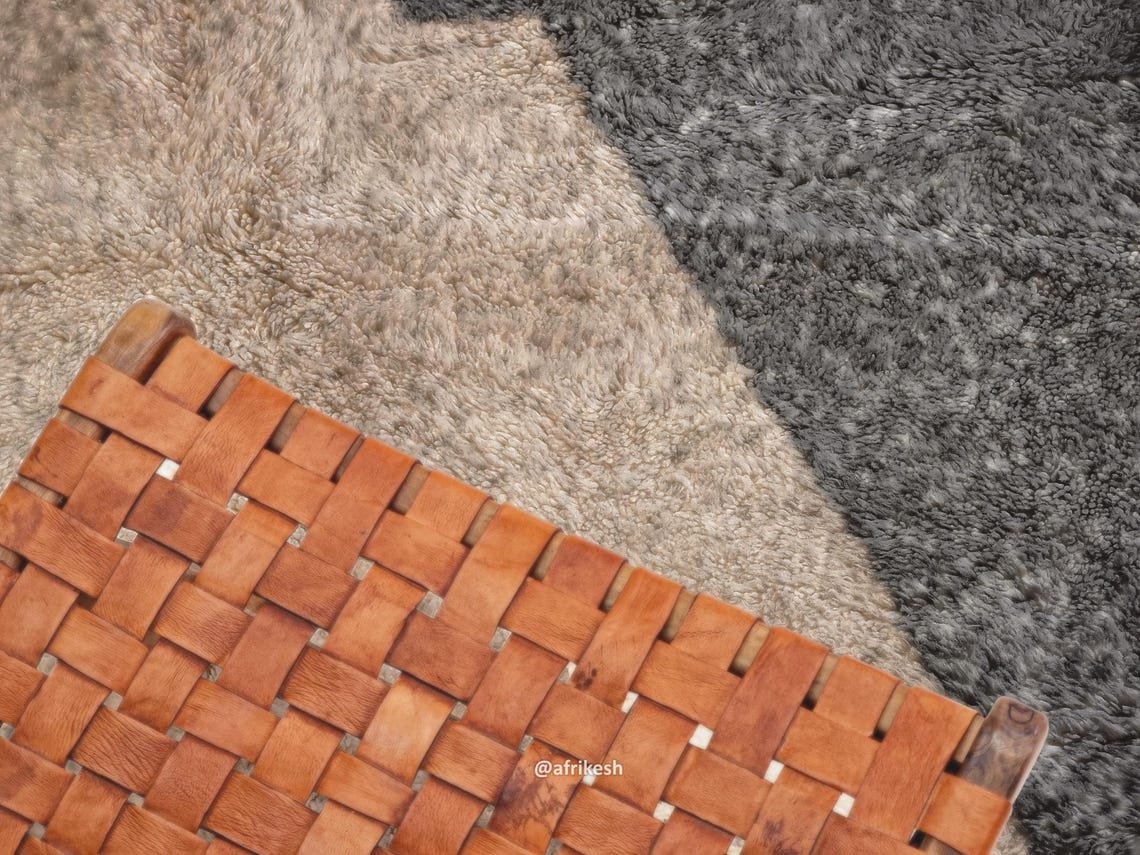 Ranya – Beige And Black Rug – Beni Ourain Abstract Custom Rug - Image 6