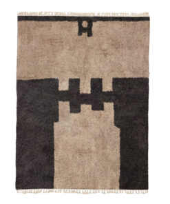 Ranya  – Beige And Black Rug – Beni Ourain Abstract Custom Rug