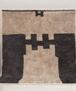 Ranya  – Beige And Black Rug – Beni Ourain Abstract Custom Rug