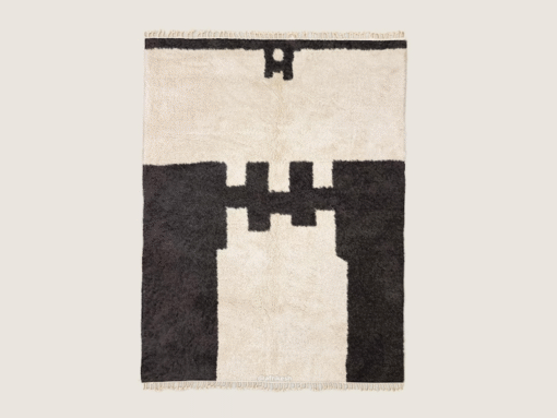Ranya  – Black And White Rug – Beni Ourain Abstract Custom Rug
