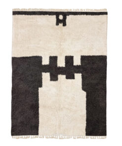 Ranya  – Black And White Rug – Beni Ourain Abstract Custom Rug
