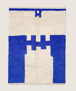Ranya  – Blue And White Rug – Beni Ourain Abstract Rug