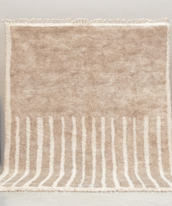 Sana– Beige and white Striped Rug | Moroccan Beni Ourain Rug – Custom Sizes