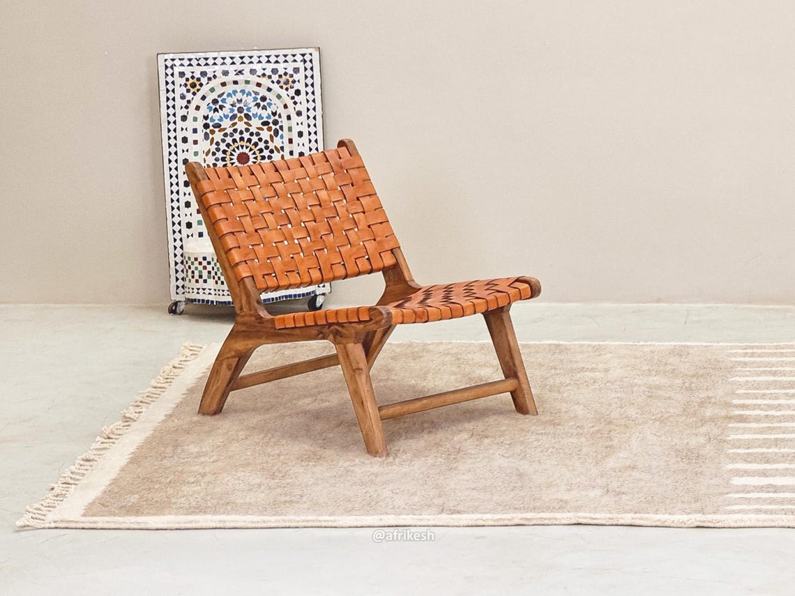 Sana– Beige and white Striped Rug | Moroccan Beni Ourain Rug – Custom Sizes - Image 5