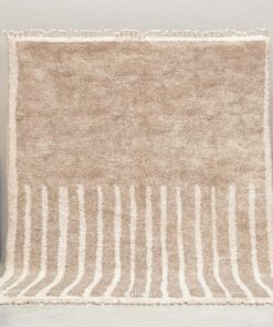 Alternative view of Sana– Beige and white Striped Rug | Moroccan Beni Ourain Rug – Custom Sizes