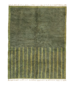 Sana– Green Striped Rug | Moroccan Beni Ourain Rug – Custom Sizes