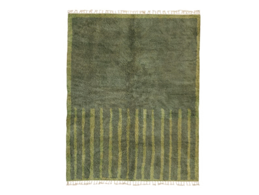 Sana– Green Striped Rug | Moroccan Beni Ourain Rug – Custom Sizes