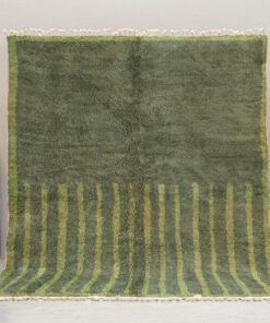 Alternative view of Sana– Green Striped Rug | Moroccan Beni Ourain Rug – Custom Sizes