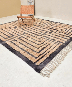 Alternative view of Shirin– Brown And Black Rug – Custom  Beni  Mrirt   Tufted  Rug