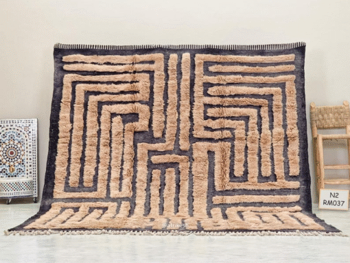 Shirin– Brown And Black Rug – Custom  Beni  Mrirt   Tufted  Rug