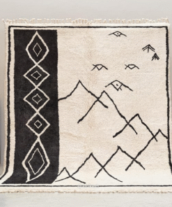 Siraj – Moroccan Beni Ourain Black and White Rug – Custom Geometric Berber Rug