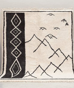 Siraj – Moroccan Beni Ourain Black and White Rug – Custom Geometric Berber Rug