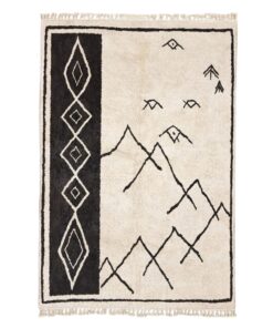 Siraj – Moroccan Beni Ourain Black and White Rug – Custom Geometric Berber Rug