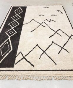 Alternative view of Siraj – Moroccan Beni Ourain Black and White Rug – Custom Geometric Berber Rug