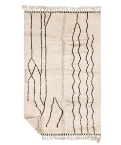 Soraya– White and Black Rug | Moroccan Beni Ourain Striped Carpet– Custom Sizes