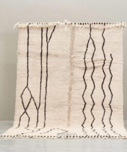 Alternative view of Soraya– White and Black Rug | Moroccan Beni Ourain Striped Carpet– Custom Sizes