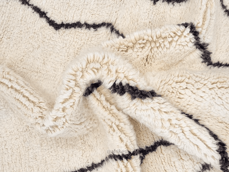 Soraya– White and Black Rug | Moroccan Beni Ourain Striped Carpet– Custom Sizes - Image 7