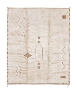 Tamlalt – Beige And White Rug – Beni Mrirt Geometric Custom Rug
