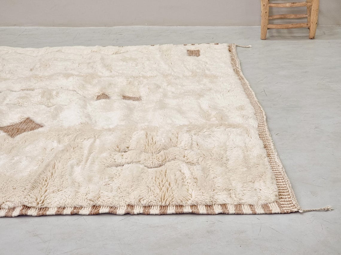 Tamlalt – Beige And White Rug – Beni Mrirt Geometric Custom Rug - Image 7