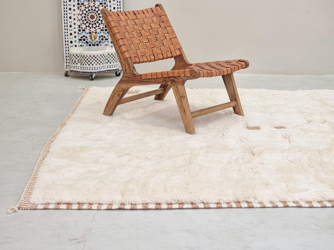 Tamlalt – Beige And White Rug – Beni Mrirt Geometric Custom Rug - Image 6