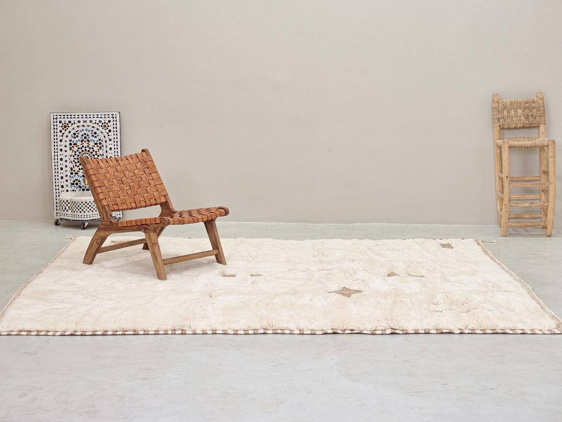 Tamlalt – Beige And White Rug – Beni Mrirt Geometric Custom Rug - Image 5