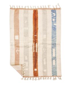 Tanagh – White and Brown Striped Rug | Moroccan Beni Ourain Rug – Custom Sizes