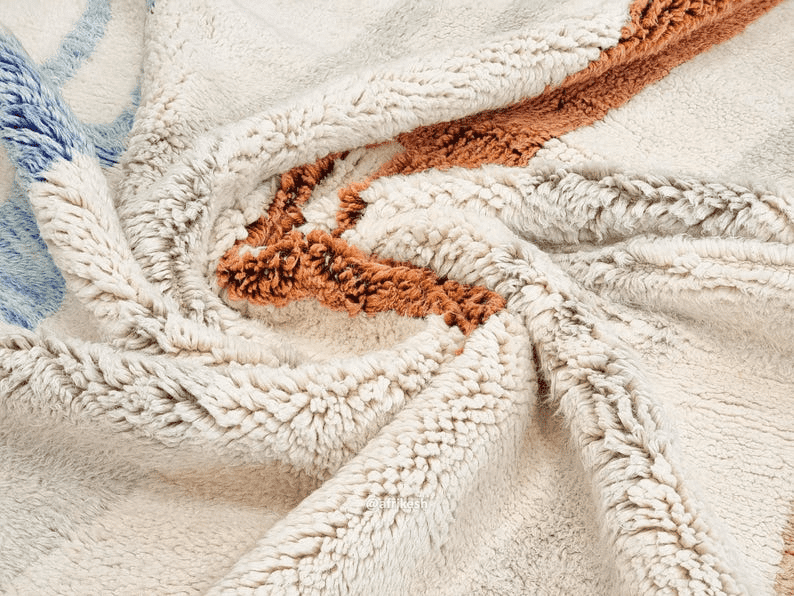 Tanagh – White and Brown Striped Rug | Moroccan Beni Ourain Rug – Custom Sizes - Image 7