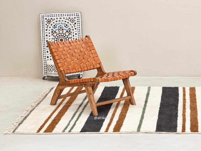 Tanaghma – Black and Brown Rug | Moroccan Beni Ourain Striped Carpet– Custom Sizes - Image 6