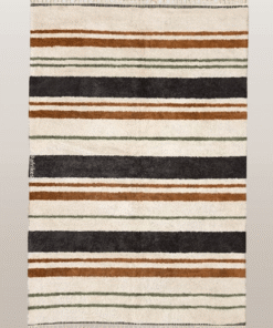 Tanaghma – Black and Brown Rug | Moroccan Beni Ourain Striped Carpet– Custom Sizes