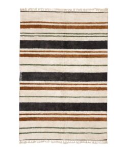 Tanaghma – Black and Brown Rug | Moroccan Beni Ourain Striped Carpet– Custom Sizes