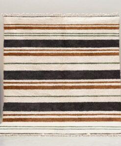 Alternative view of Tanaghma – Black and Brown Rug | Moroccan Beni Ourain Striped Carpet– Custom Sizes