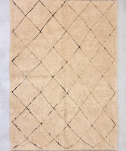 Tazirit– Moroccan Beni Ourain Beige Rug  – Custom Geometric Rug