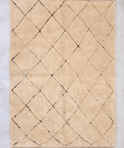 Tazirit– Moroccan Beni Ourain Beige Rug  – Custom Geometric Rug