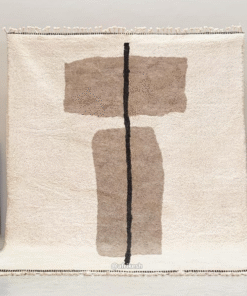 Jawhara–  Beige and White Rug – Beni Ourain Abstract Custom Rug