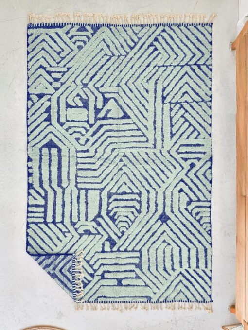 ITRI - Beni Ourain Rug – Tufted Custom Blue & Sage green Rug