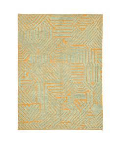Tiddu- Beni Ourain Rug –  Custom Tufted Mustard & Sage green Rug