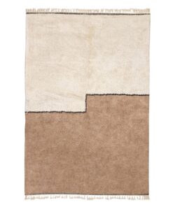 Tifawin– Beige And White Rug – Beni Ourain Abstract Custom Rug